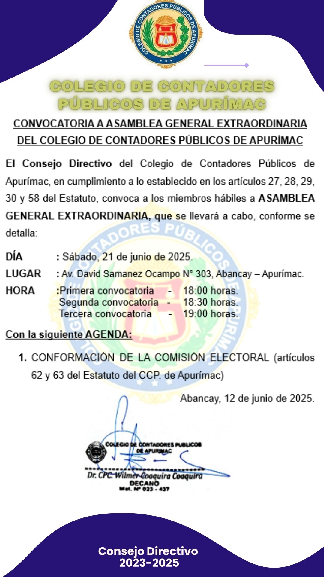 CONVOCATORIA A ASAMBLEA GENERAL EXTRAORDINARIA