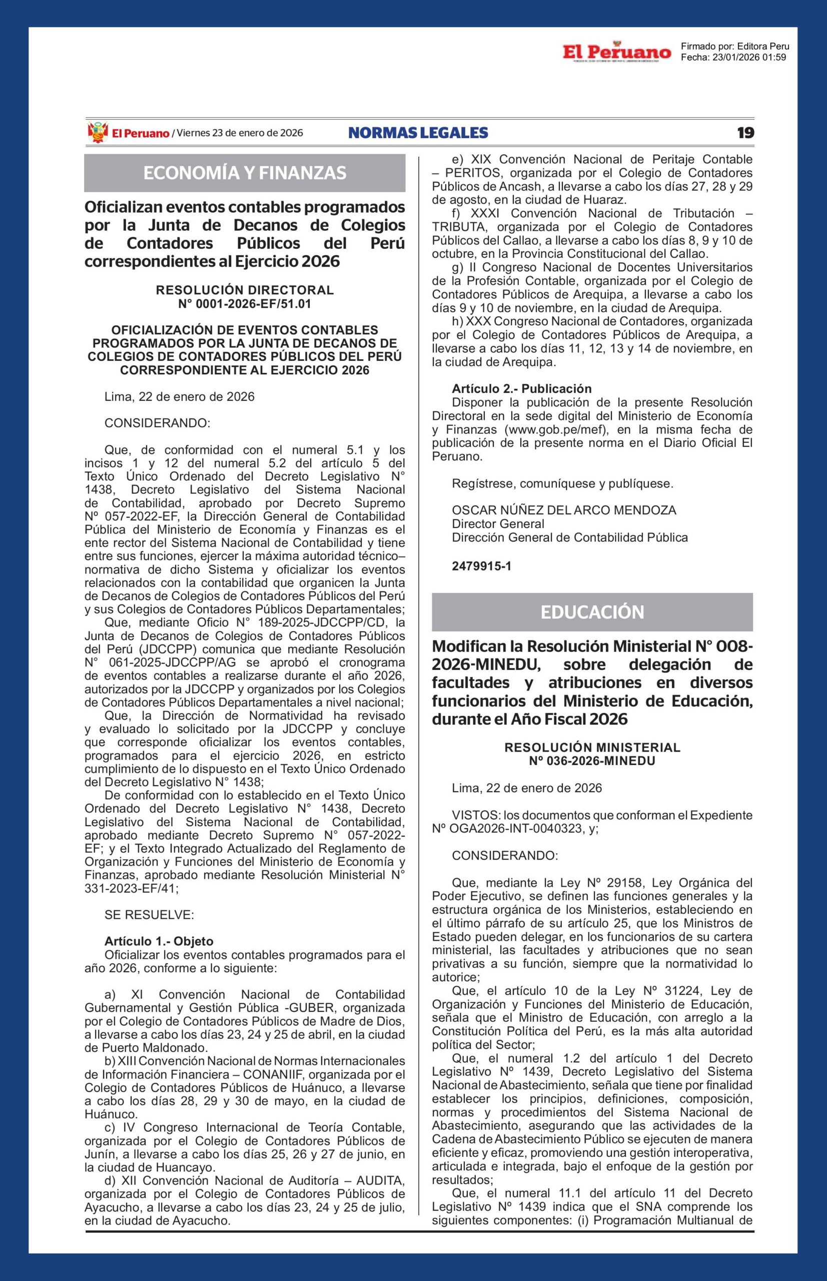 Eventos contables 2026