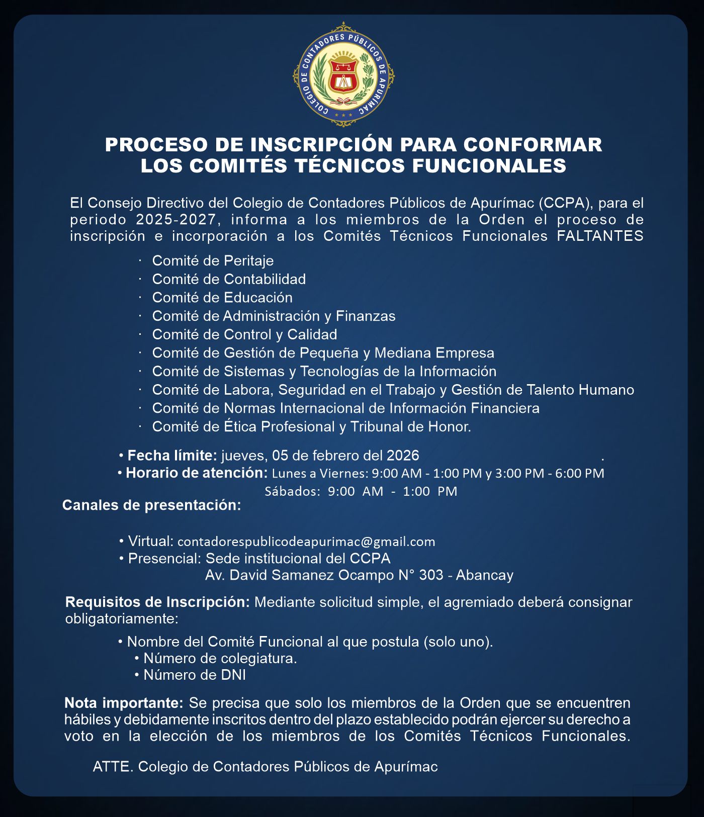 PROCESO DE INSCRIPCIÓN PARA CONFORMARLOS COMITÉS TÉCNICOS FUNCIONALES